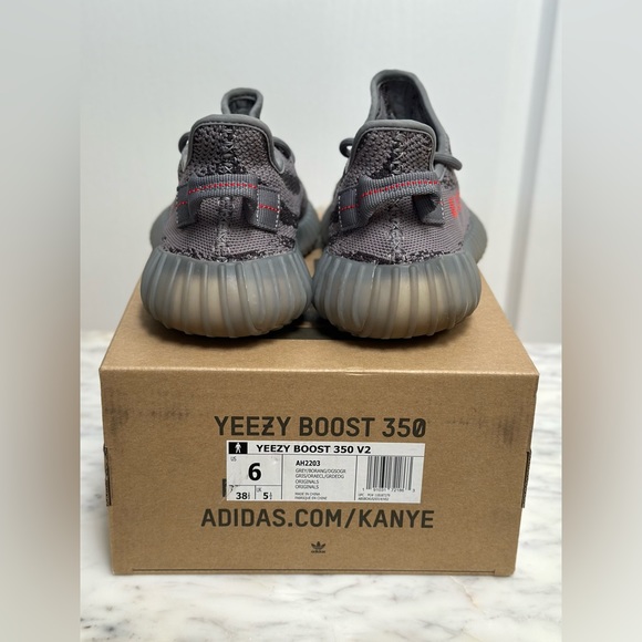 Authentic YEEZY Boost 350 V2 grey borang dgsorg AH2203 men US 6 female - Picture 12 of 15